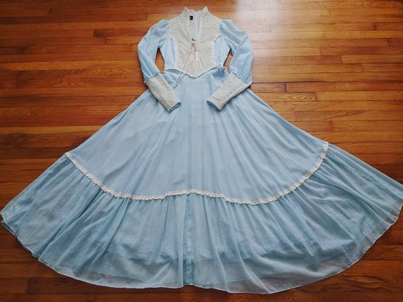 Gunne Sax Alice In Wonderland Maxi Dress 1969 Bla… - image 7