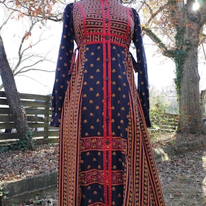 1970s Vintage Rags by Kressandra Prairie Folk Peasant Midi Dress gunne sax STYLE cottagecore floralcalico autumnal winter holiday christmas
