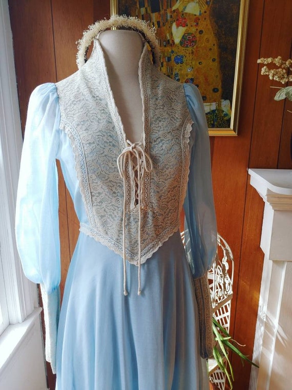 Gunne Sax Alice In Wonderland Maxi Dress 1969 Bla… - image 1