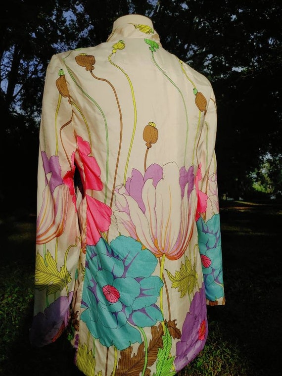 Rare 1960s 1970s I. Magnin Flower Power Jacket an… - image 3