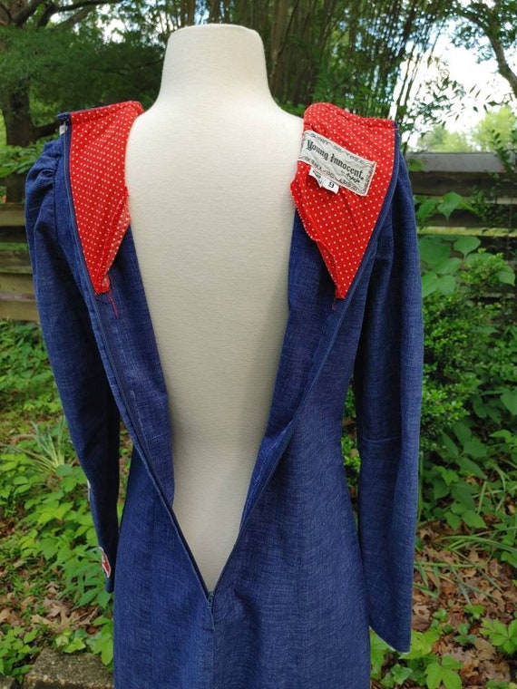 Young Edwardian Denim Woodstock Hippie Flower Pow… - image 7