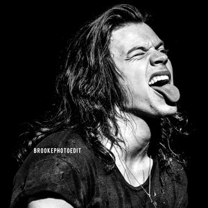 Harry Styles Tongue Out Print Black White Etsy