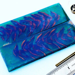 Colorful Poly Pearl Knife Handle Scales with Mosaic & Brass Pins