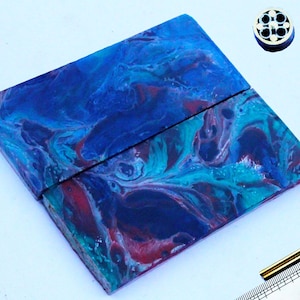 Colorful Poly pearl Knife Handle Scales pair L= 4.0 ,W = 1.5  With 2 Mosaic Pins and 2 Knife Handle Brass Pins    Code HS-100