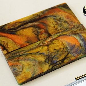 Colorful Poly Pearl Knife Handle Scales, Mosaic & Brass Pins