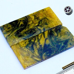 Colorful Poly pearl Knife Handle Scales pair L= 3.5 ,W = 1.5  With 2 Mosaic Pins and 2 Knife Handle Brass Pins    Code HS-64