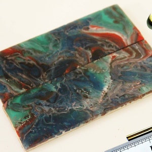 Colorful Poly Pearl Knife Handle Scales, Mosaic & Brass Pins