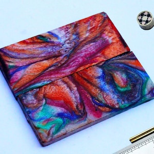 Colorful Poly pearl Knife Handle Scales pair L= 4.0 ,W = 1.5  With 2 Mosaic Pins and 2 Knife Handle Brass Pins    Code HS-68