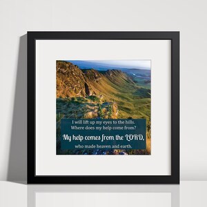 Help Comes From the Lord - Psalm 121:1-2 - INSTANT DOWNLOAD, Hill Printable, Nature Printable Art, Scripture Printable, Bible Verse Print