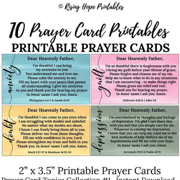 Prayer Cards Printable - Etsy