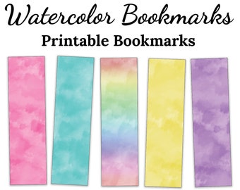 10 digital watercolor bookmarks digital download 2x7 set of etsy