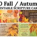 10 Autumn Fall Printable Scripture Cards -C2- INSTANT DOWNLOAD, Fall ...