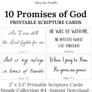 10 cartes simples promesses de Dieu - C4 - TÉLÉCHARGEMENT IMMÉDIAT, versets bibliques simples et minimalistes, Dieu fournit lot de 10 mini promesses imprimables