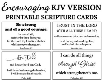 10 tarjetas imprimibles de las Sagradas Escrituras de la versión RV -C1- DESCARGA INSTANTÁNEA, Juego de 10 impresiones sencillas de versículos bíblicos para hacer tú mismo Sé fuerte, confía en el Señor, quédate quieto