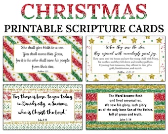 Christmas Advent Scripture Cards Nativity Advent 12 - Etsy