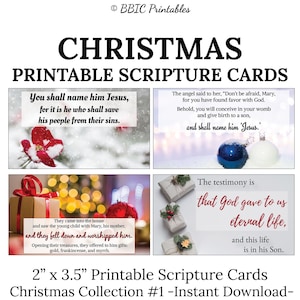 CHRISTMAS Scripture Cards -C1- INSTANT DOWNLOAD, Merry Christmas Bible Verses Scripture Christmas Gift Bag Tags for Church Printable Cards
