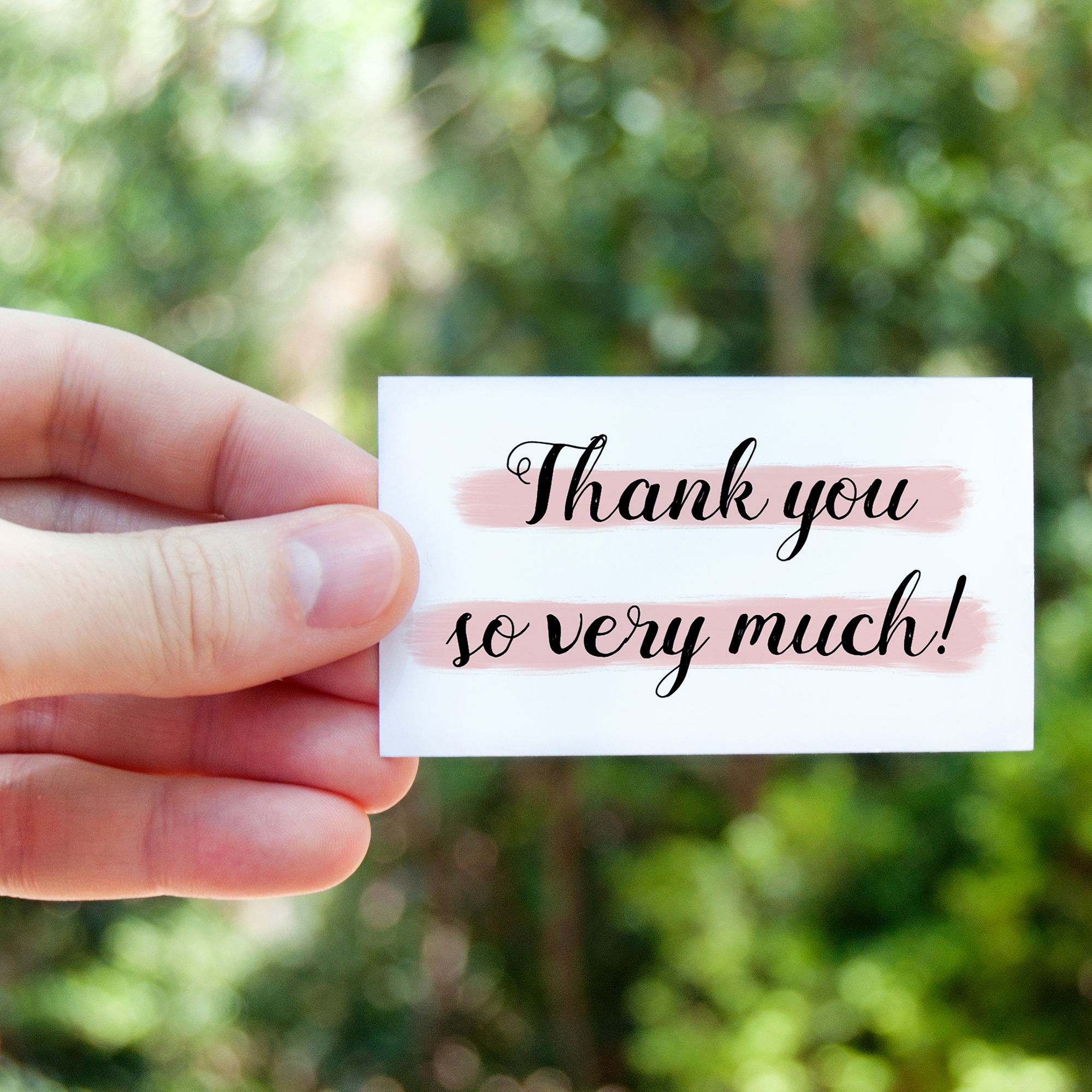 Thank You Printable Mini Cards -C1- INSTANT DOWNLOAD, Watercolor Thank ...