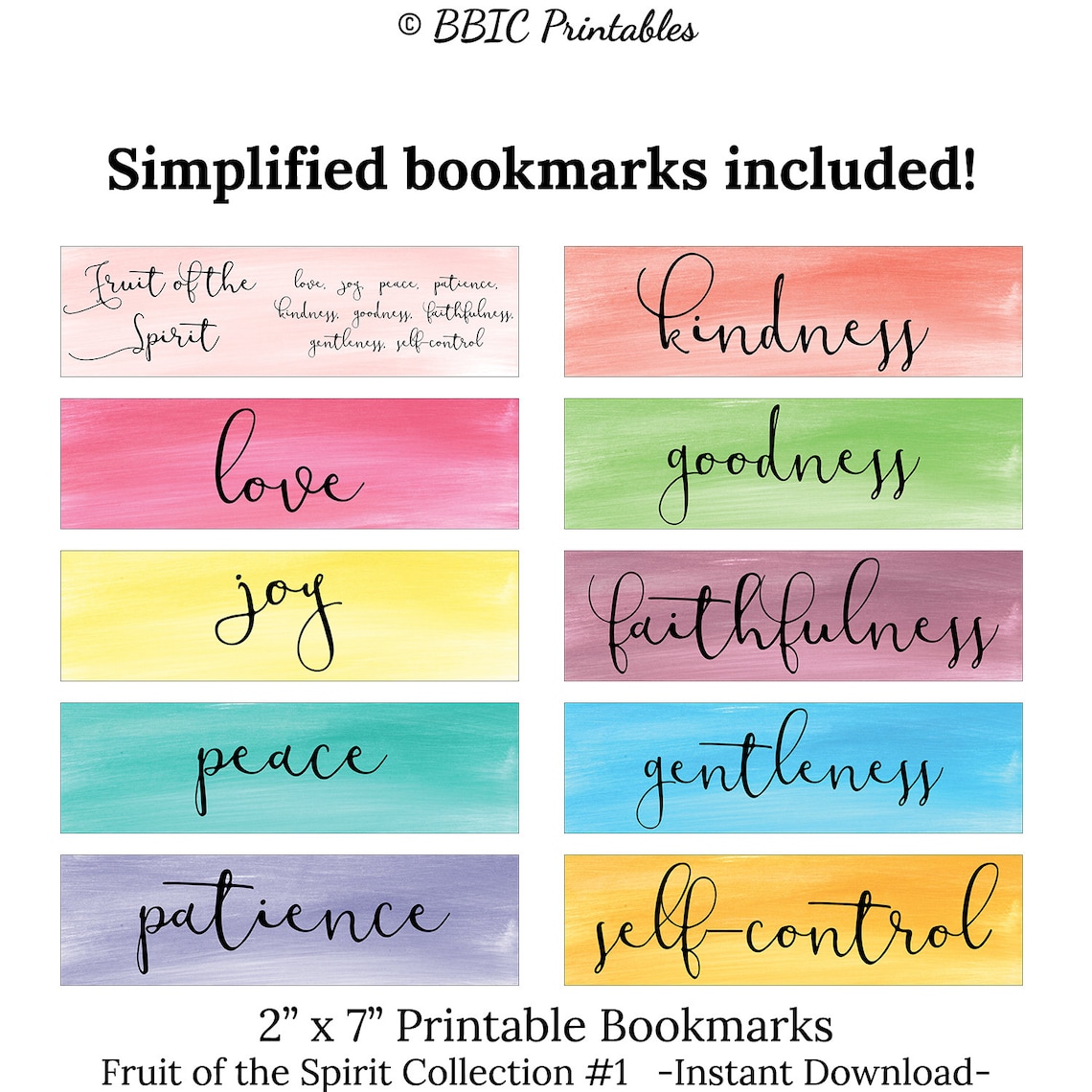 20 Fruit of the Spirit Printable Bookmarks -galatians 5:22-23- C1 ...
