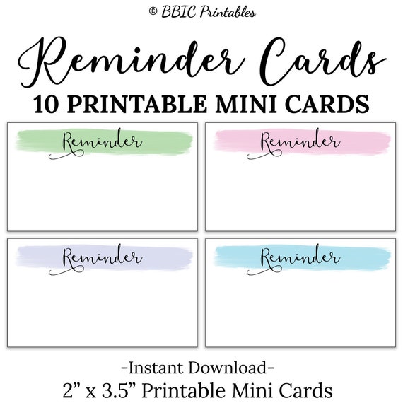 reminder-printable-mini-cards-digital-download-reminder-etsy