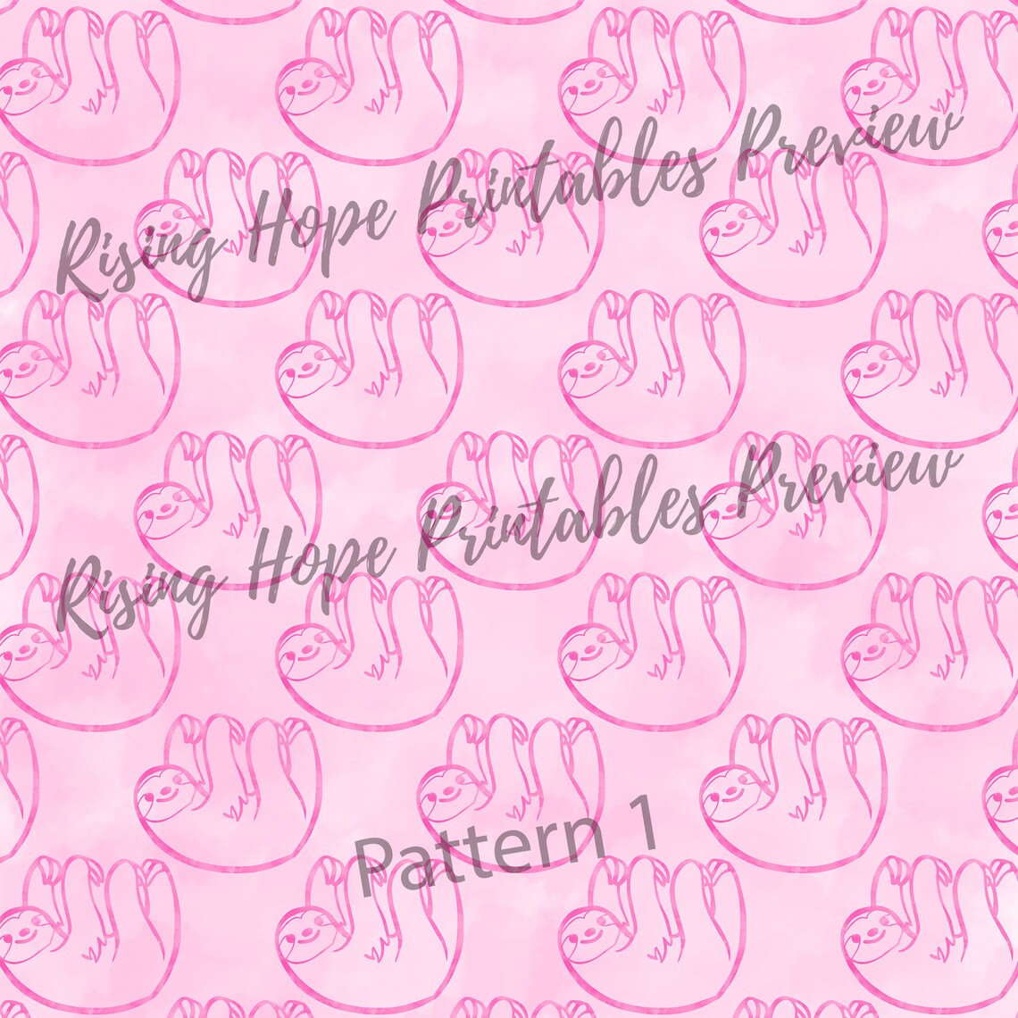 Sloth Digital Paper Watercolor Sloth Digital Paper- INSTANT DOWNLOAD, 12x12 15 Colors ...