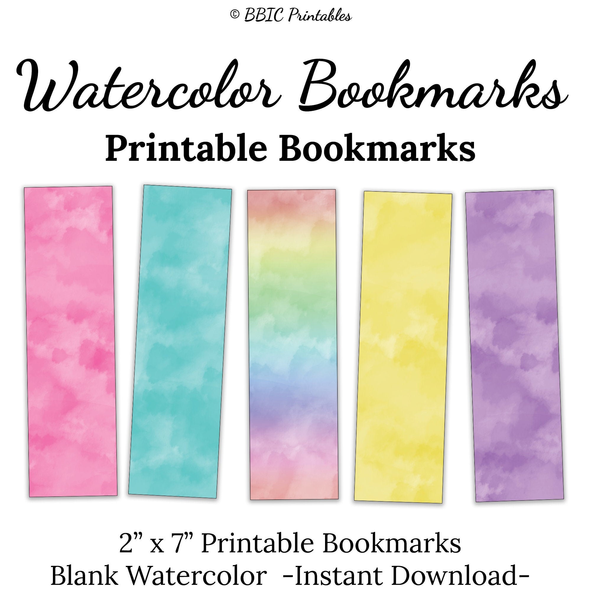 30 PCS Watercolor Paper Blank Bookmarks 1.9" X 7.8"With 30