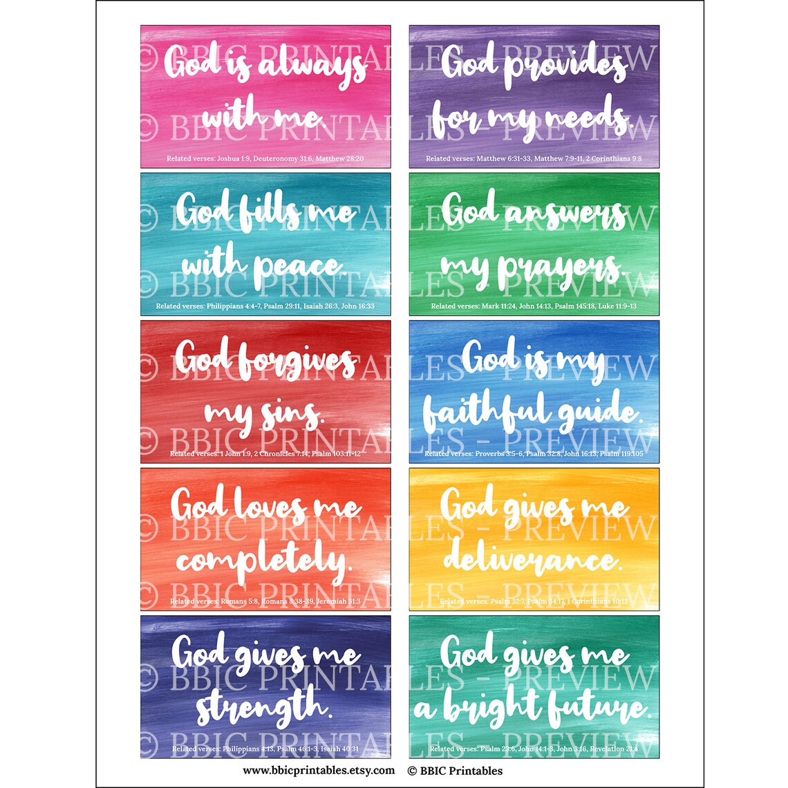 10 Printable Encouragement Cards encouragement Collection 1 INSTANT ...