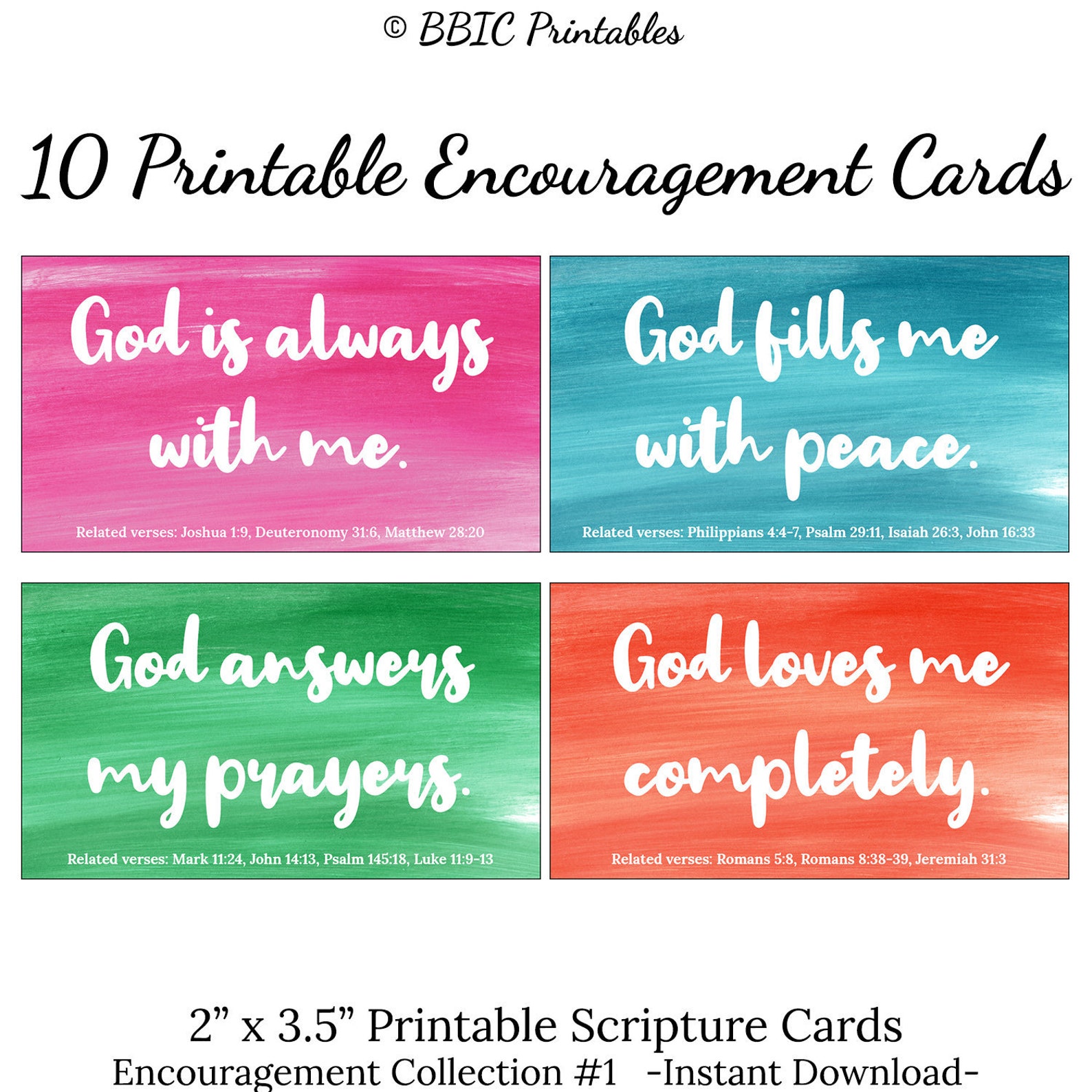 10 Printable Encouragement Cards -encouragement Collection #1- INSTANT ...