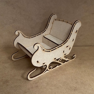 Build Your Own Decorative Sleigh, sleigh model, Christmas table decoration, chocolate holder, table centrepiece, Christmas gift, kids crafts
