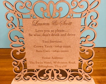 Wedding sign, guest information, taxi sign, wedding information, event decor, party decor