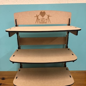 3 Shelf Collapsible Display stand, craft fair display, stock display, easy store unit, laser cut, flat pack display, free personalisation