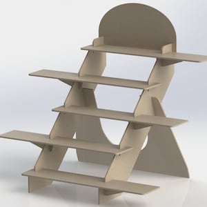 Display shelf, Offset ladder display stand, display plinth, collapsible shelf unit, craft fair display stand, tiered wooden stand