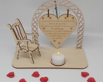 Wedding memorial candle holder, remembrance candle, memorial gift, memorial sign, missing you plaque, wish you were here wedding sign