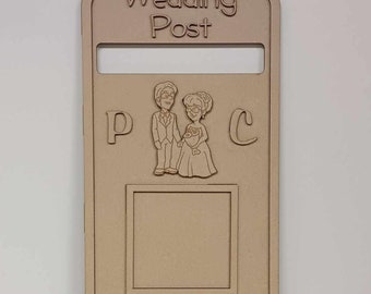 Wedding postbox, box for cards, wedding day, wedding card holder, same sex partners, cute couple, cartoon couple postbox