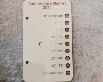 Temperature blanket, crochet, knitting, shade card, wool organiser, colour gauge