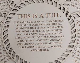 Round Tuit Sign, Gift, Fun, Novelty Wooden Fridge Magnet, Ornament