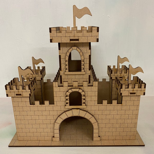 Wooden Castle Model Kit, laser cut knights Castle, build your own, display, fort, construction kit