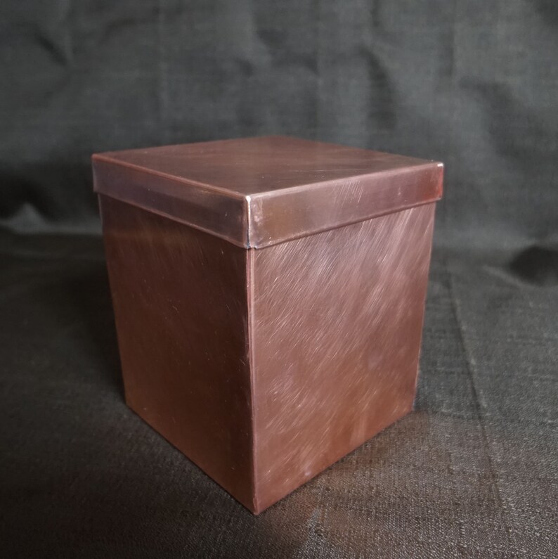 5x5x5 Inches Natural Shine 16oz Copper Box with Lid Etsy