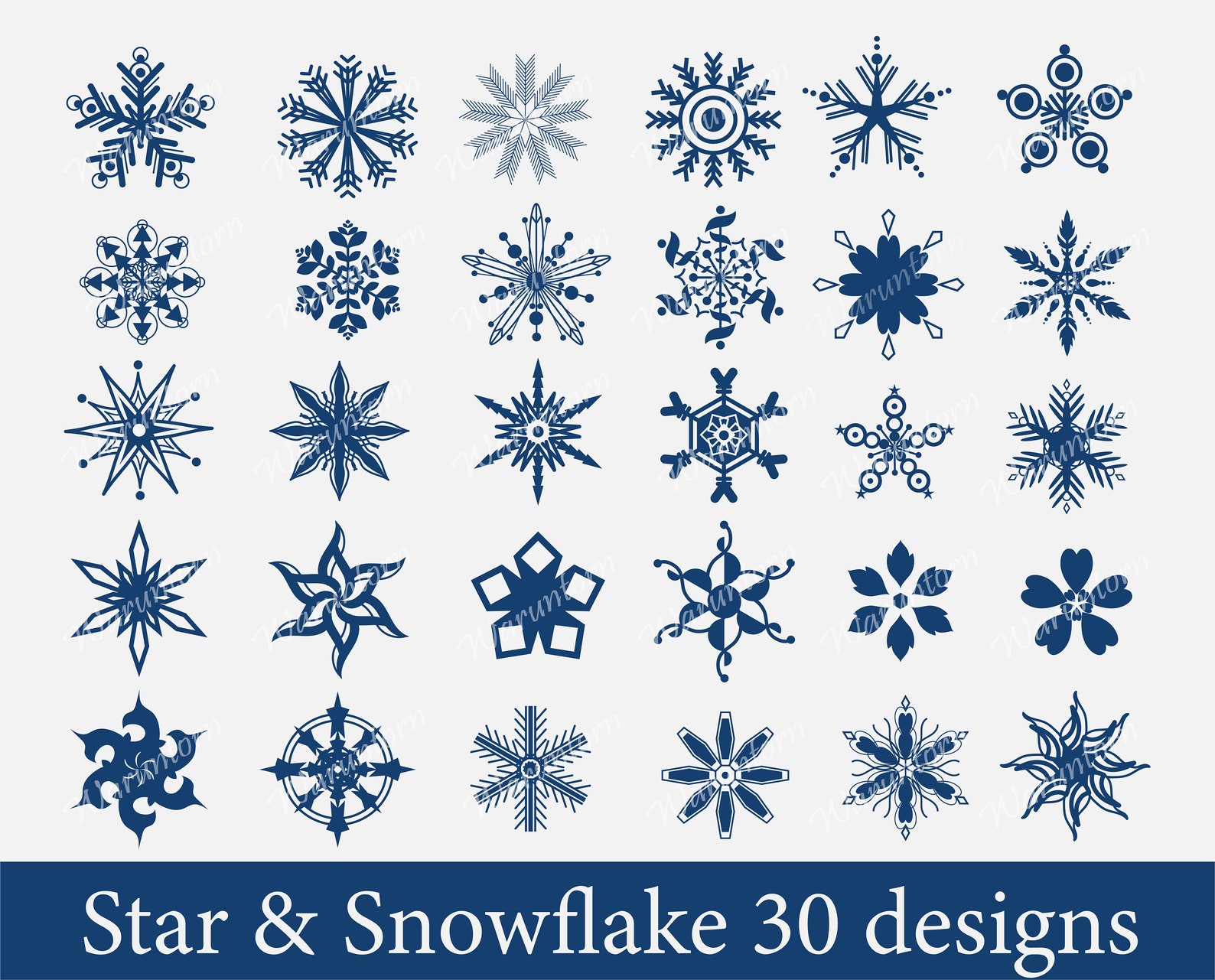 Star and snowflake 30 designs digital download  etsy