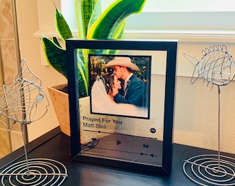 Premium Laser Engraved Custom 8 x 10 Acrylic Music Plaque Picture Frame, Acrylic Song Picture Frame, Apple Music Sign