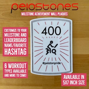 Milestone Plaques | Fitness Wall Plaque | Cycling Accomplishment  | Home Gym Decor | Peloton Sign | Pelostones | Running | Tread | Bootcamp