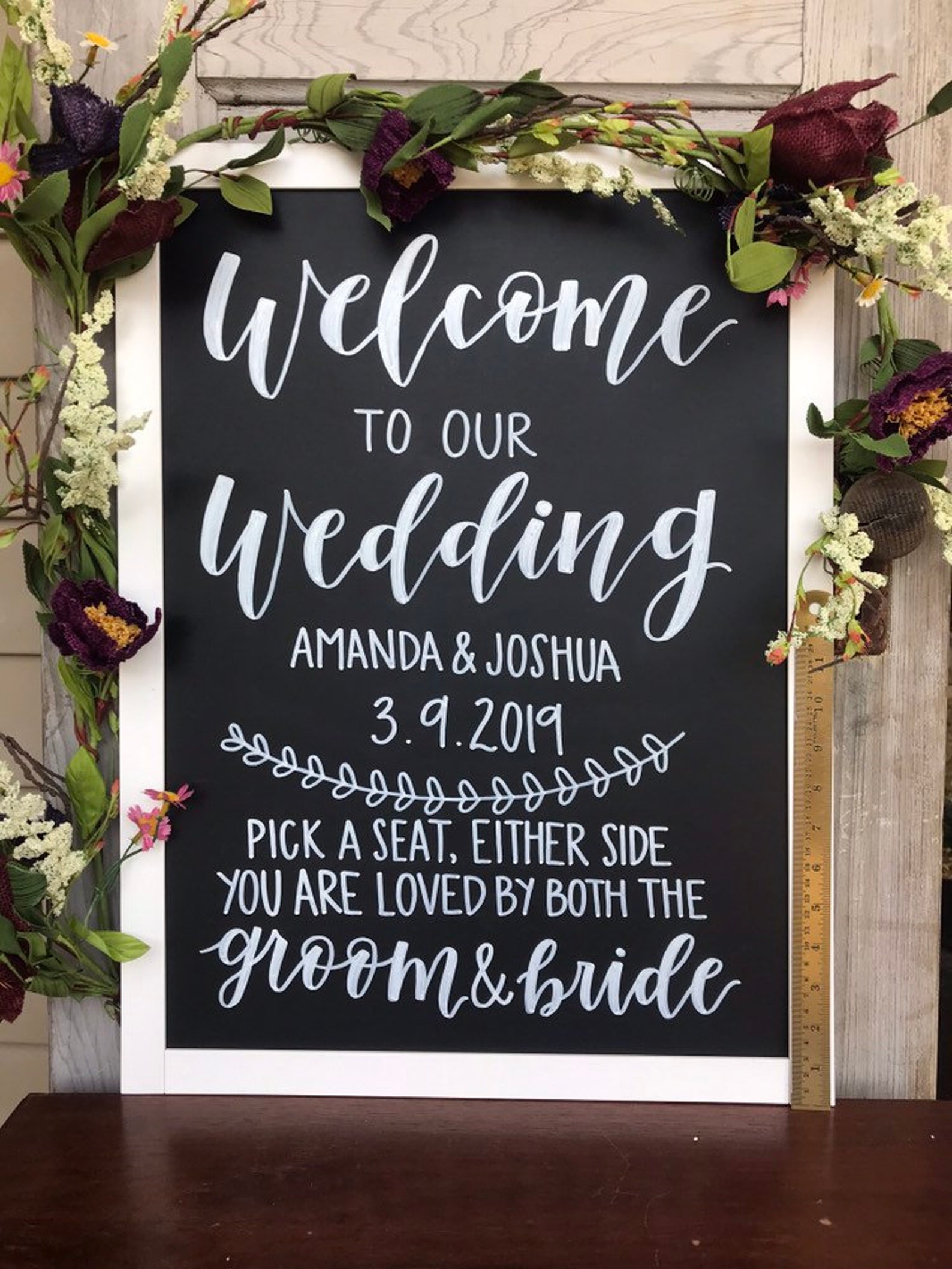 Wedding Sign Chalkboard Wedding Decor Handwritten Etsy