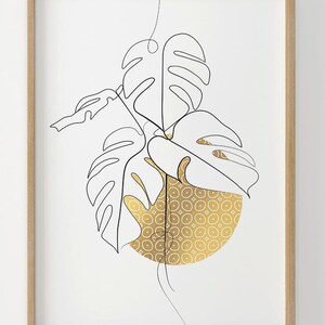 Monstera Digitale Linie Kunst, Monstera einzeilig, minimalistische Kunst, druckbare Kunst, Monstera Linie Kunst, Pflanzen Kunst, Natur Kunst, Botanische Kunst