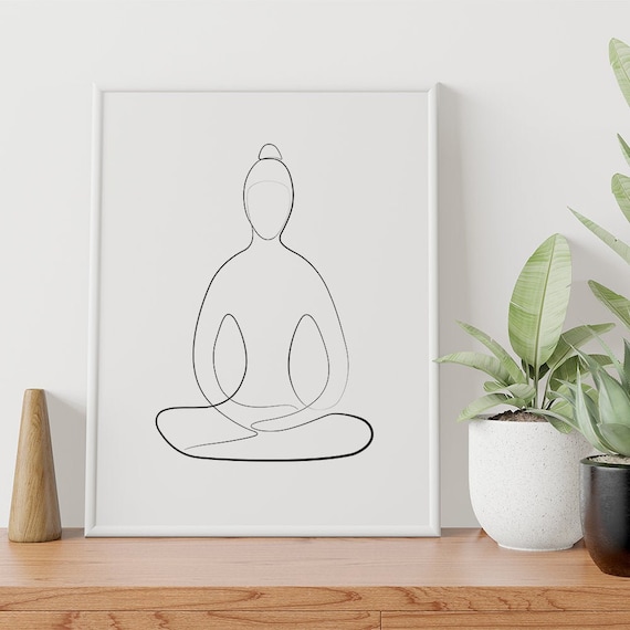 MEDITATION Line Art Print Single Line Art Meditation Art Etsy