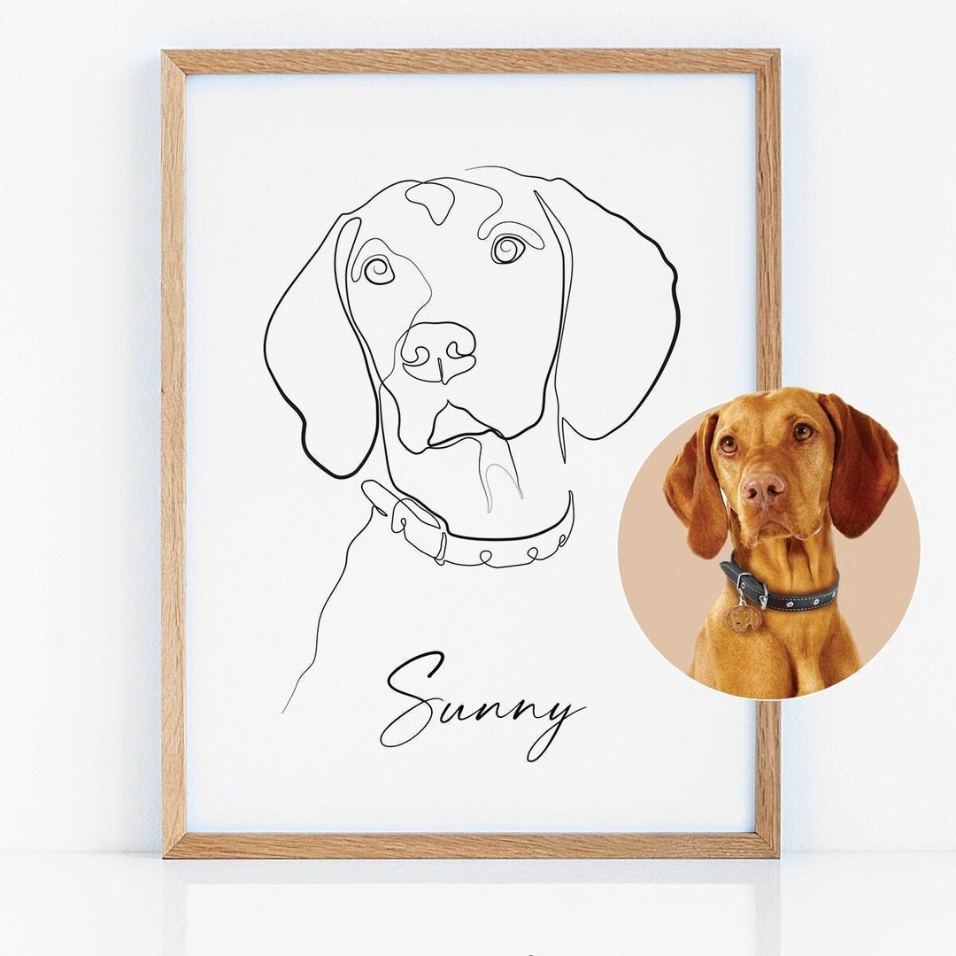 Personalized Dog Line Art, Custom Dog Art, Custom Pet Tattoo, Custom