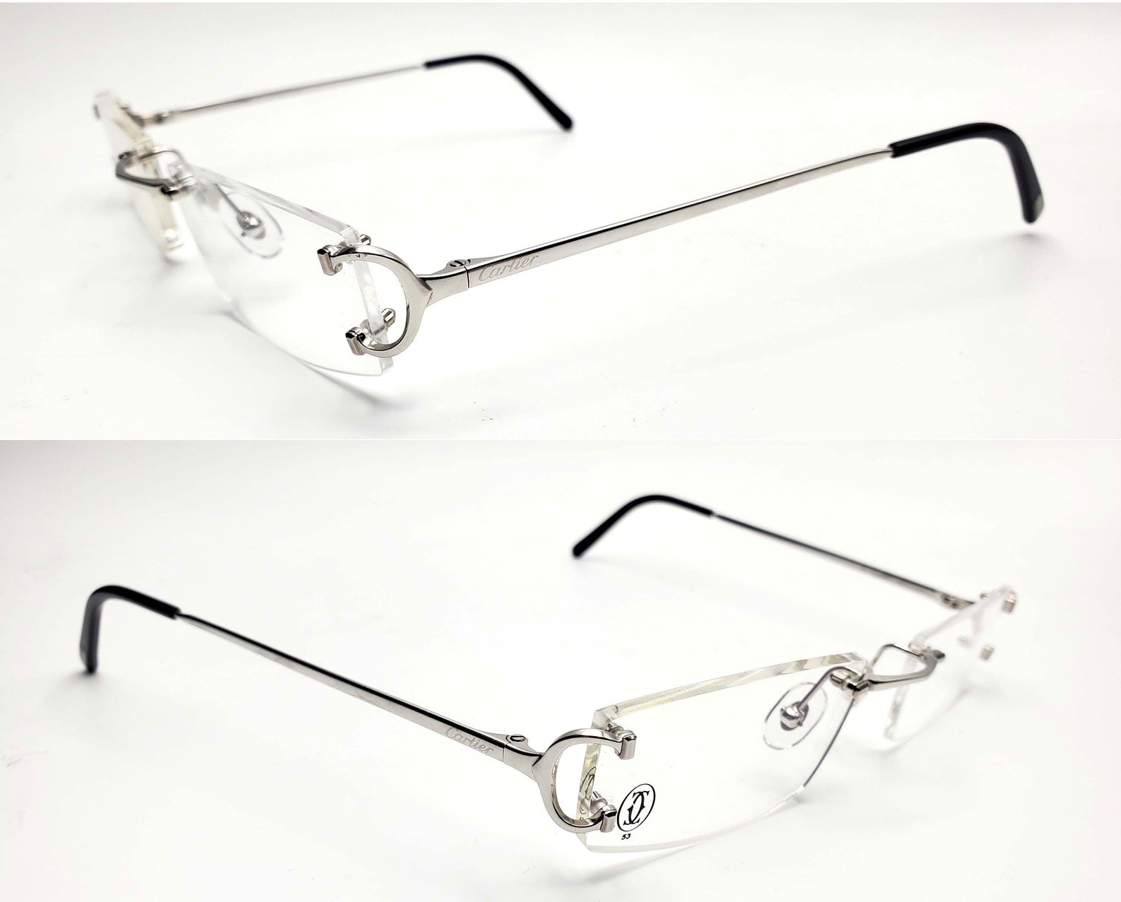 Authentic Cartier Big C Silver Sunglasses Glasses Etsy