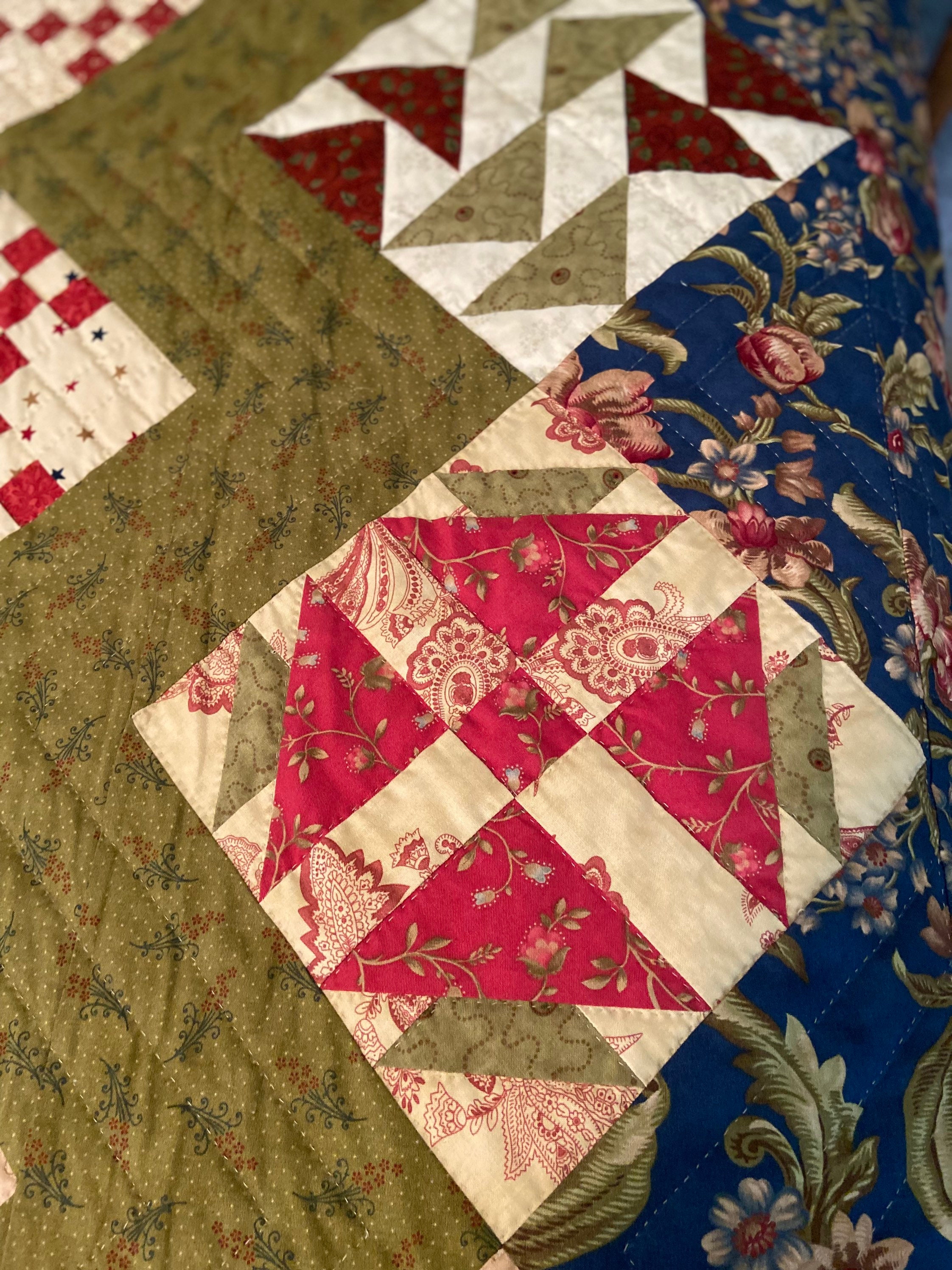 Handmade Twin to Full Size Quilt Country Colors Nine Patch Etsy