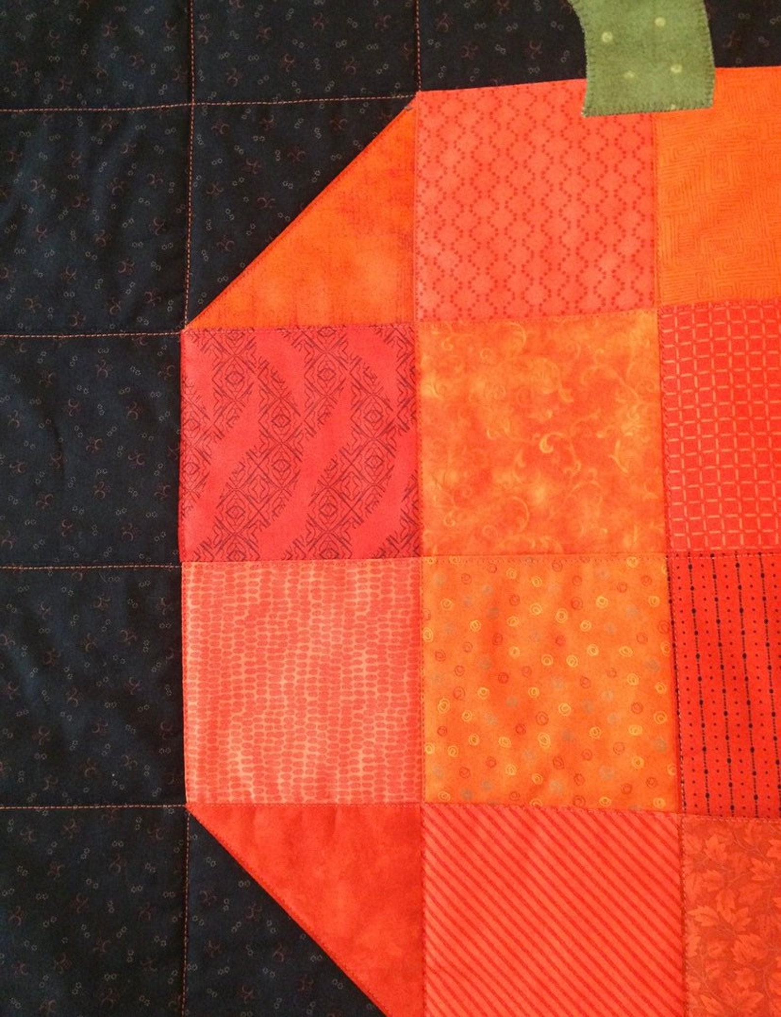 Pumpkin Fall Decor Handmade Quilted Wall Hanging Autumn Etsy