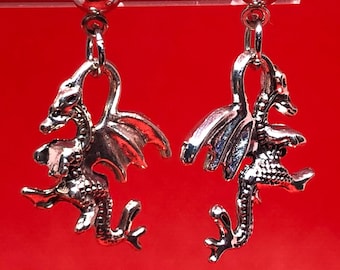 Dragon Stud Silver Earrings