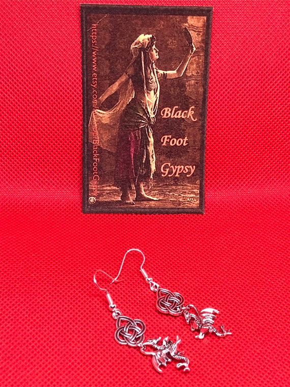 Orecchini con Drago Rosso Argento Gioielli Medievali LARP Gift Girl - Italia