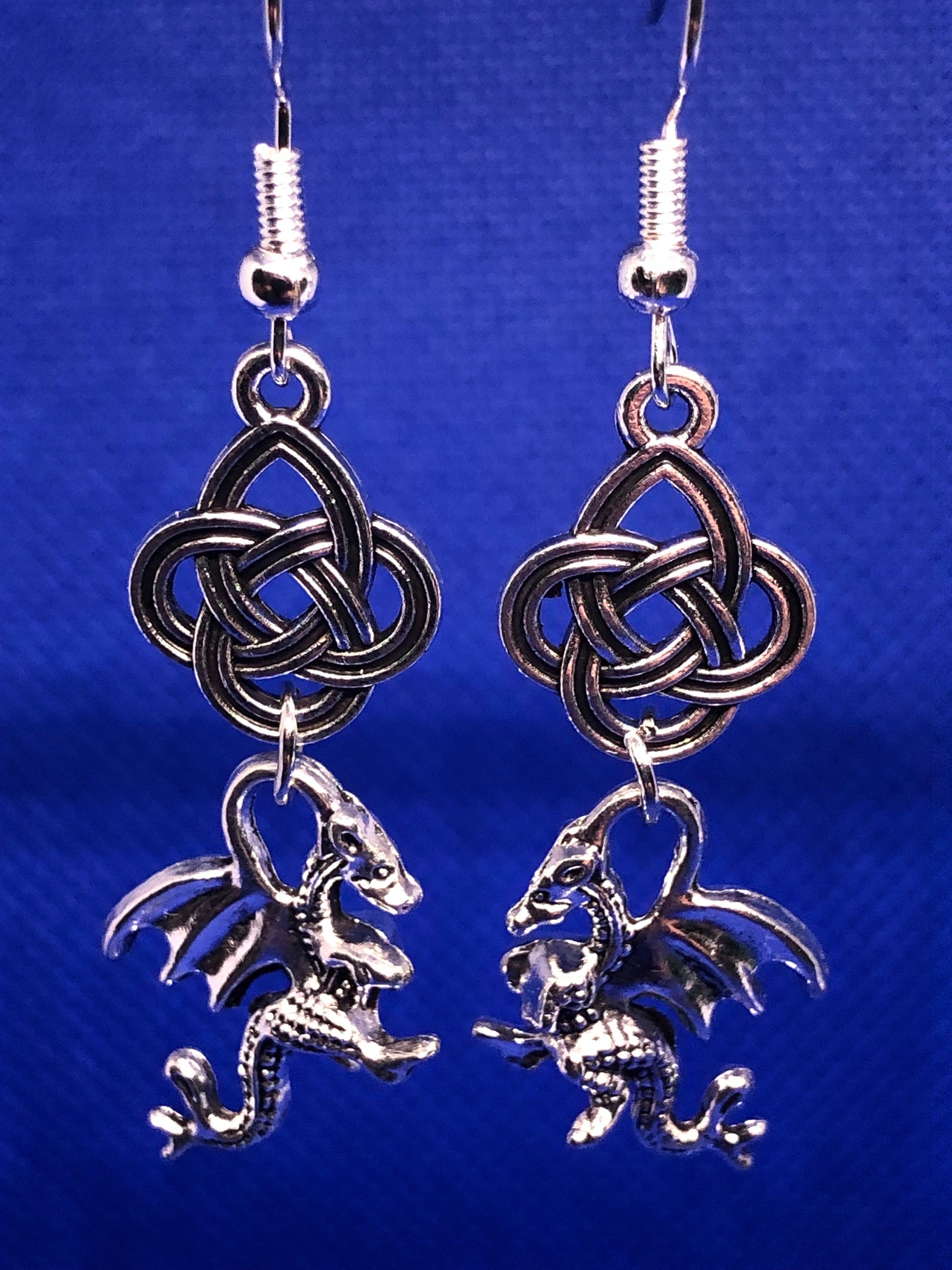 Orecchini a Forma di Drago Orecchini a Goccia Vintage in Argento Sterling 925 con Perle di Drago Ossidate Gioielli Regali per la Festa Della Mamma per Donne e Ragazze